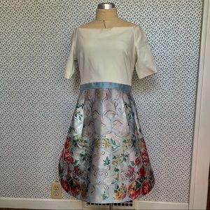 Ted Baker London off shoulder cream/floral dress
